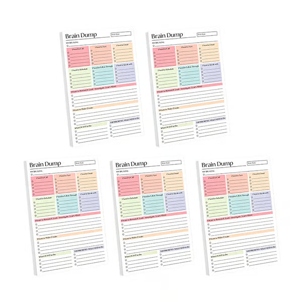 Qylinacosh® ADHD Brain Dump Planner Pad