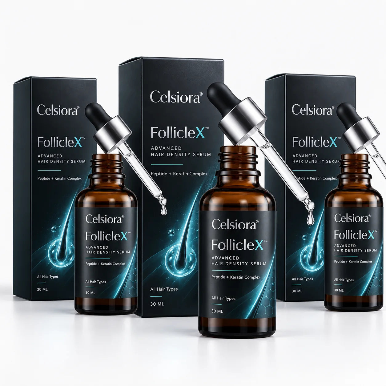 Three bottle Celsiora FollicleX routine